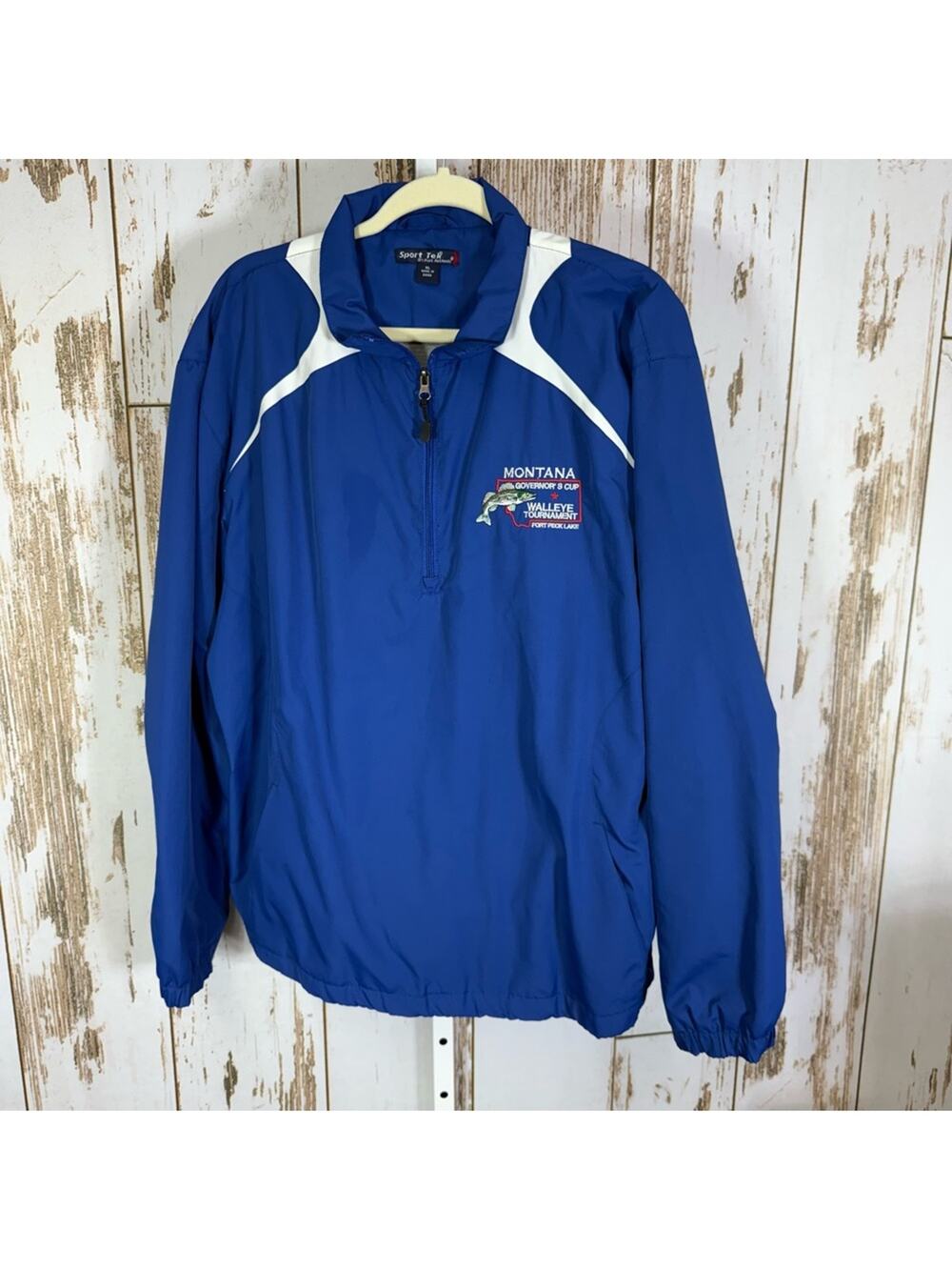 Sport-Tek Royal Blue and White Windbreaker. Montana Governor's Cup. Size XL.
